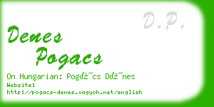 denes pogacs business card